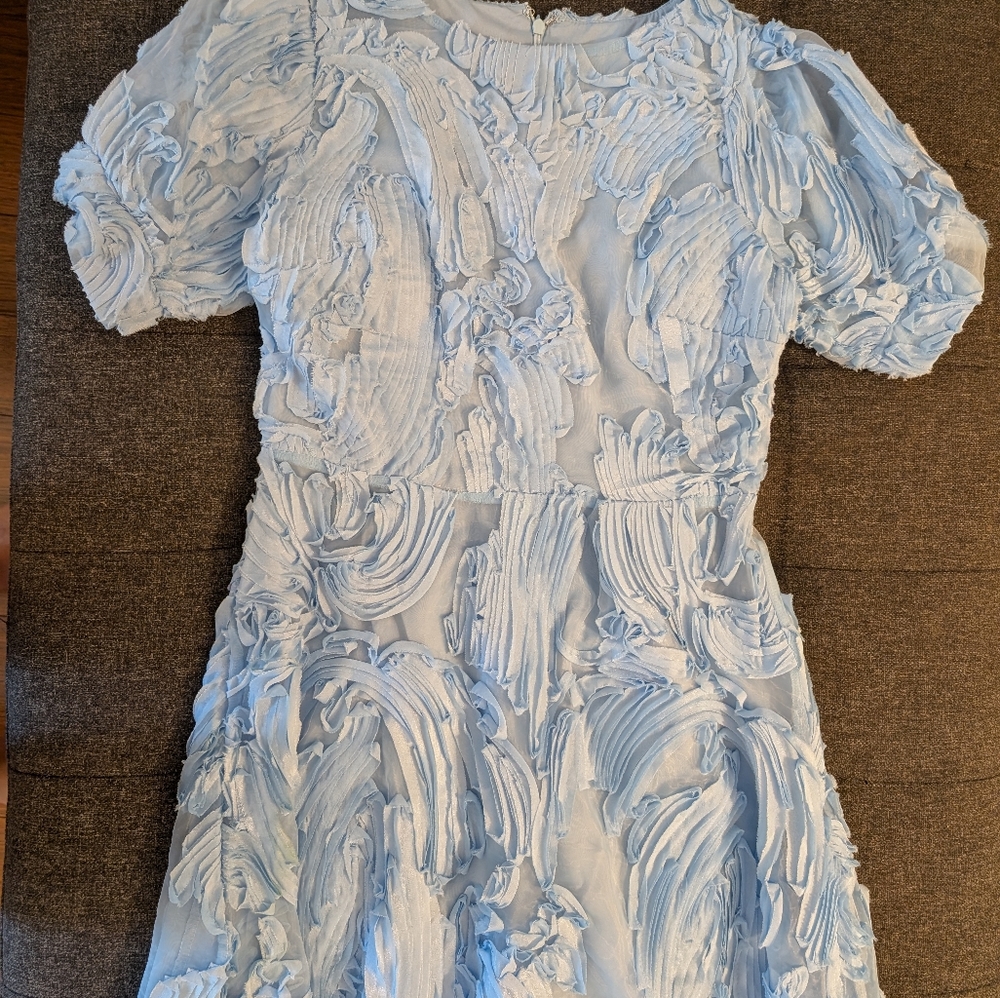 Lena Sky Blue Textured Dress